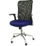 PIQUERAS Y CRESPO Silla Minaya con brazos abatibles, malla negra y asiento azul